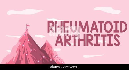 Conceptual display Rheumatoid Arthritis. Internet Concept autoimmune disease that can cause joint pain and damage Stock Photo