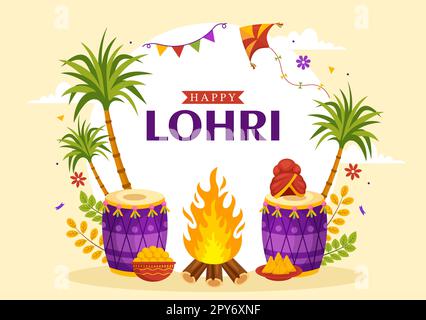 Free Vector | Hand drawn background for lohri festival