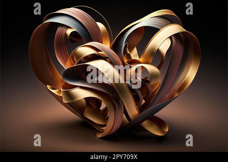 Magic ribbon hearts. Stock Photo
