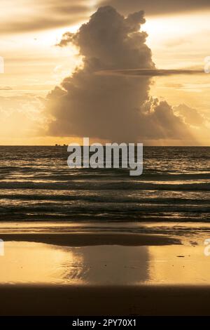 Scenic view of sea against sky during stormy sunset on Phuket island in Thailand Stock Photo