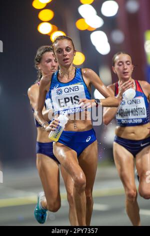 Giovanna EPIS participating in the Doha 2019 World Athletics Championships Marathon. Stock Photo