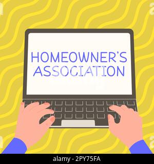 Text sign showing Homeowner's Association. Business idea Covers losses and damages to an individual's house Stock Photo