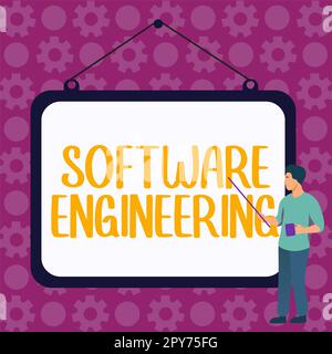 Sign displaying Software Engineering. Business showcase Program Development in Systematic Quantifiable approach Stock Photo