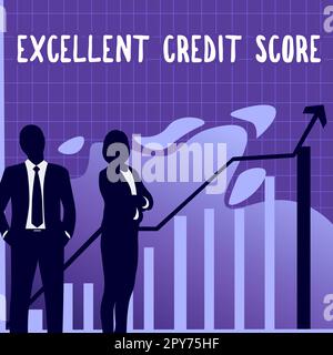 Handwriting text Excellent Credit Score. Business idea person's report of financial standing and capacity to pay Stock Photo