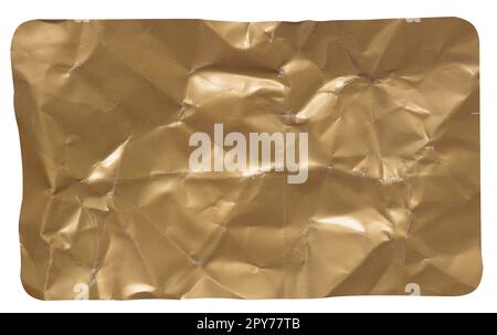 Crumpled sheet of yellow paper on isolated background Stock Photo