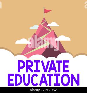 Hand writing sign Private Education. Word Written on Belonging for use particular person or group people Stock Photo