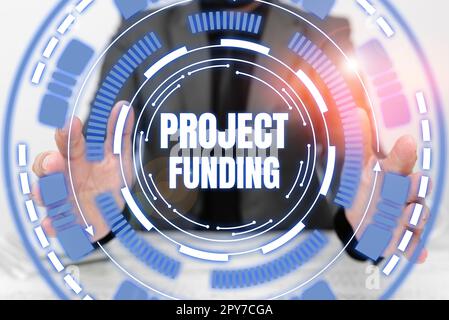 Handwriting text Project Funding. Word Written on paying for start up in order make it bigger and successful Stock Photo