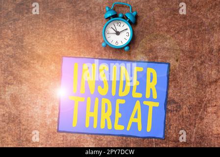 Conceptual display Insider Threat. Business concept security threat that originates from within the organization Stock Photo