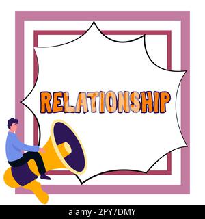 Sign displaying Relationship. Word for Developing business growth success process and teamwork Stock Photo