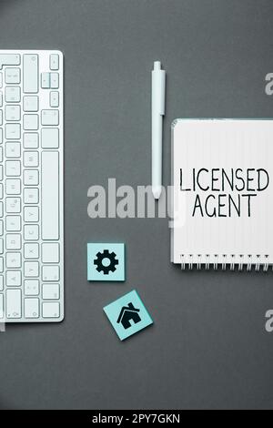 Writing displaying text Licensed Agent. Business idea Authorized and Accredited seller of insurance policies Stock Photo