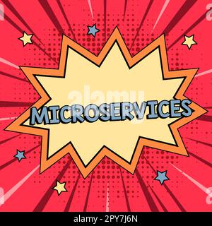 Conceptual display Microservices. Conceptual photo Software development technique Building single function module Stock Photo