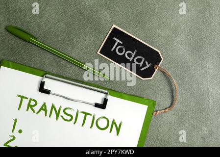 Handwriting text Transition. Internet Concept a dramatic or sweeping alteration of shape or appearance Stock Photo