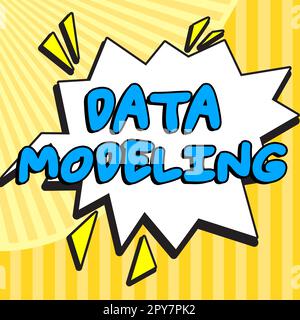 Text caption presenting Data Modeling. Business approach process of transferring data between data storage systems Stock Photo