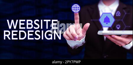 Sign displaying Website Redesign. Business idea modernize improver or evamp your website's look and feel Stock Photo