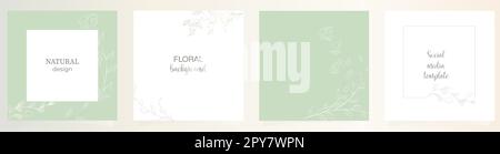 Elegant template design with calligraphic painting and flowers. Vector backgrounds for wedding invitations, greeting cards, social media stories Stock Vector