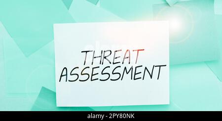 Text sign showing Threat Assessment. Word for determining the seriousness of a potential threat Stock Photo