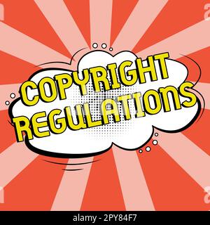 Writing displaying text Copyright Regulations. Business concept body of