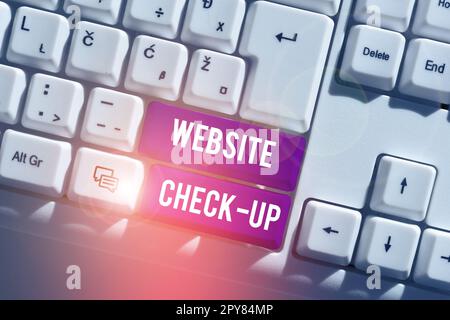 Conceptual display Website Check Up. Concept meaning an examination of ...