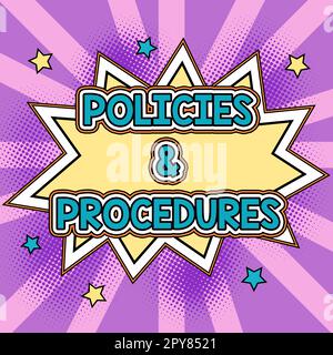 Writing displaying text Policies Procedures. Business concept list of rules defines customer and buyer rights Stock Photo