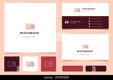 Microwave logo design with editable slogan. Branding book and business card template. Stock Vector