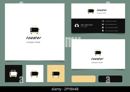 Toaster logo design with editable slogan. Branding book and business card template. Stock Vector