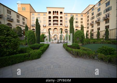 A landscaped garden at Lake Las Vegas. Stock Photo