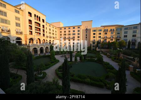 A landscaped garden at Lake Las Vegas. Stock Photo