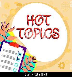 Writing displaying text Hot Topics. Business overview subject that a lot of people are arguing and discussing Stock Photo
