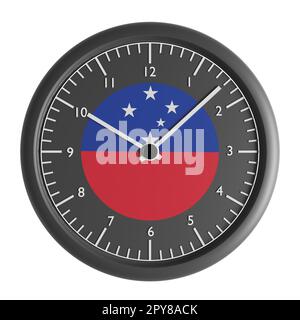 Signs and symbols. Design element. 3D illustration. Wall clock with the flag of Samoa Stock Photo