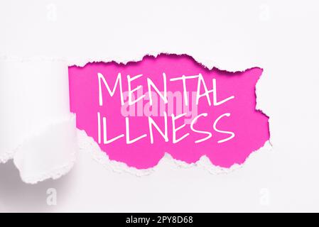 Text caption presenting Mental Illness. Internet Concept person condition regard to their psychological well being Stock Photo