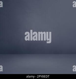 Empty dark grey concrete interior background Stock Photo