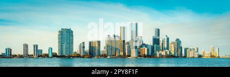 the skyline of miami during sunset, florida Stock Photo