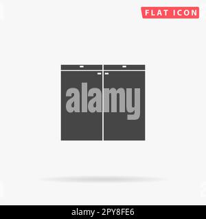 Cabinet. Simple flat black symbol with shadow on white background. Vector illustration pictogram Stock Photo