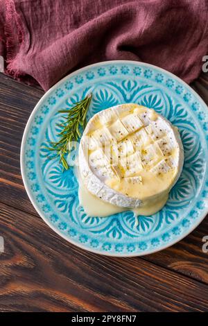 Baked Camembert Cheese Stock Photo