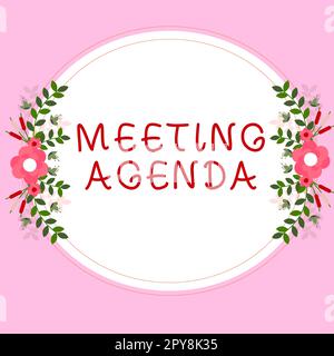 Text showing inspiration Meeting Agenda. Internet Concept An agenda sets clear expectations for what needs to a meeting Stock Photo