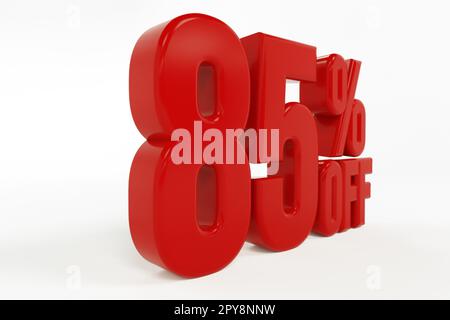 3D Rendering of a  Sixty percent symbol on white backgrond Stock Photo