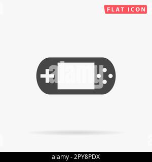 Gamepad. Simple flat black symbol with shadow on white background ...