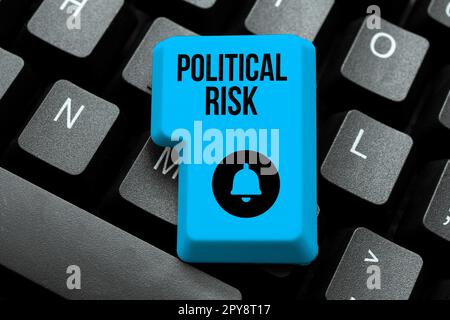 Text showing inspiration Political Risk. Word Written on communications person who surveys the political arena Stock Photo