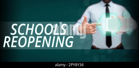 Conceptual display Schools Reopening. Business idea classes are over for the time being End of the school day Stock Photo