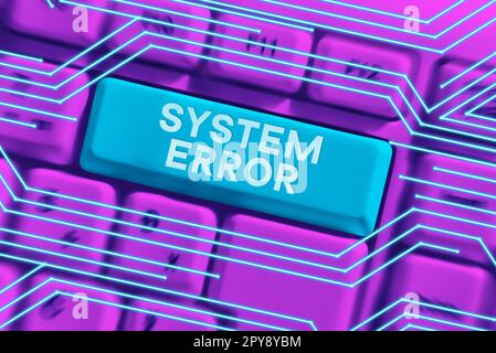 Conceptual caption System Error, Word Written on Technological failure ...