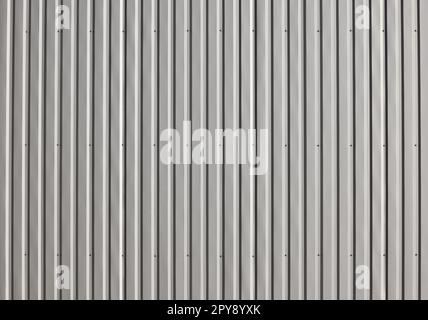 Aluminum corrugated metal wall Stock Photo