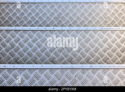 Anti slip metal stairs with diamond pattern Stock Photo