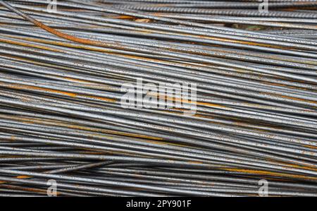 Pile of metal fitting or armature rebars Stock Photo