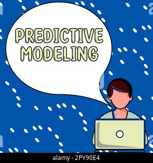 Conceptual caption Predictive Modeling. Conceptual photo maintenance strategy driven by predictive analytics Stock Photo