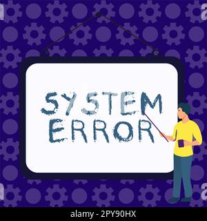 Conceptual caption System Error. Business showcase Technological failure Software collapse crash Information loss Stock Photo
