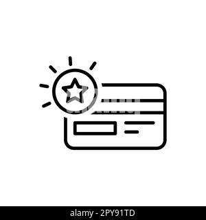 Loyalty program line icon. Percentage, plastic card, bonus. Customer retention concept. Can be used for topics like business, retail, commerce, promot Stock Vector