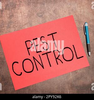 Writing displaying text Pest Control. Business concept Killing destructive insects that attacks crops and livestock Stock Photo