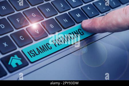 Text sign showing Islamic Financing. Business concept Banking activity and investment that complies with sharia Stock Photo