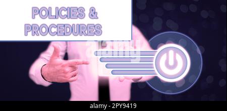 Writing displaying text Policies Procedures. Word for list of rules defines customer and buyer rights Stock Photo