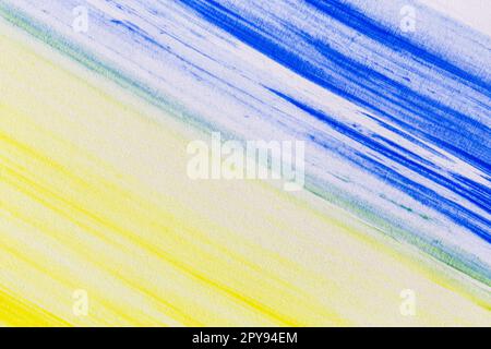 acrylic paint texture background ukranian flag Stock Photo